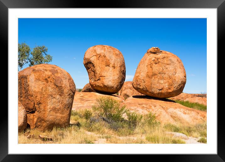 Devils Marbles Framed Mounted Print by Andrew Michael