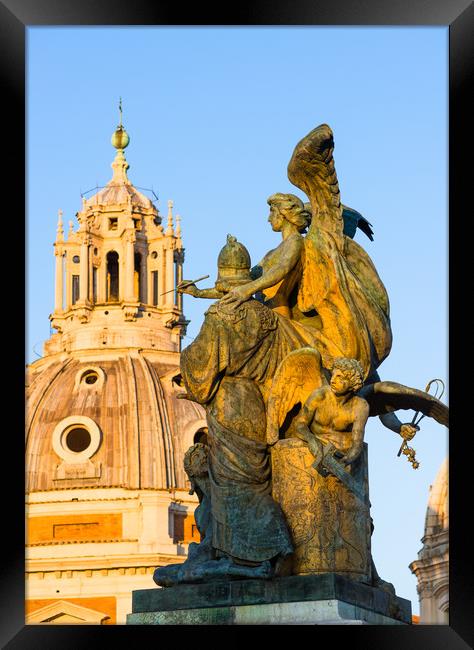 Church spires & statues Rome Framed Print by Andrew Michael