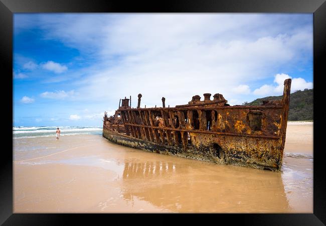 Maheno Shipwreck, Fraser Island Framed Print by Andrew Michael