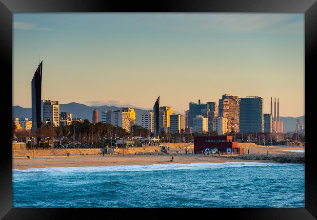 Barcelona beach Framed Print by Andrew Michael