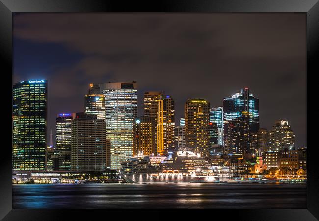 Cruise ship at Sydney harbour Framed Print by Andrew Michael