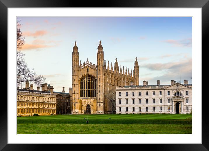 Kings College chapel in late evening light Framed Mounted Print by Andrew Michael