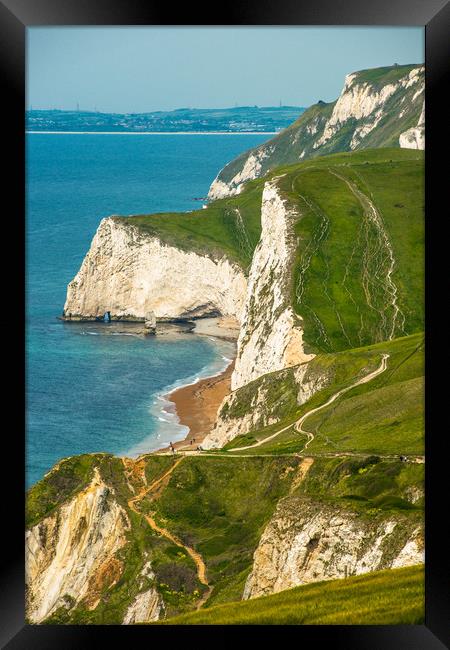Jurassic coast scenery at Durdle door Framed Print by Andrew Michael