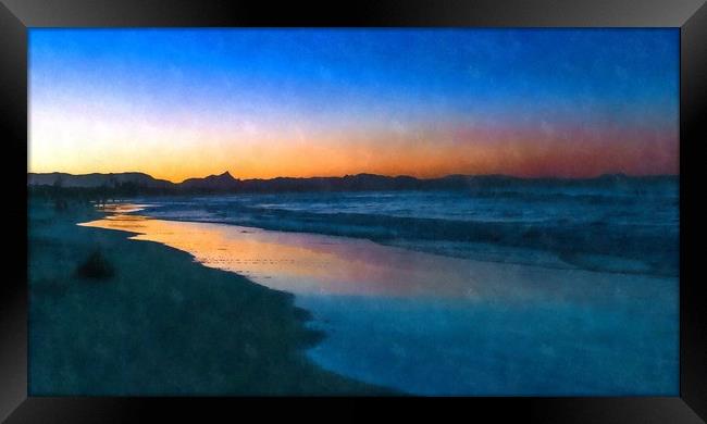 Belongil Beach just after sunset Framed Print by Andrew Michael
