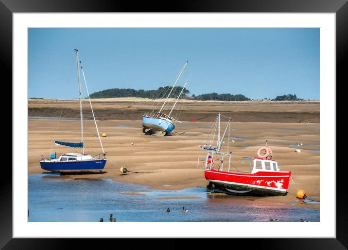 Wells next the sea boats Framed Mounted Print by Andrew Michael