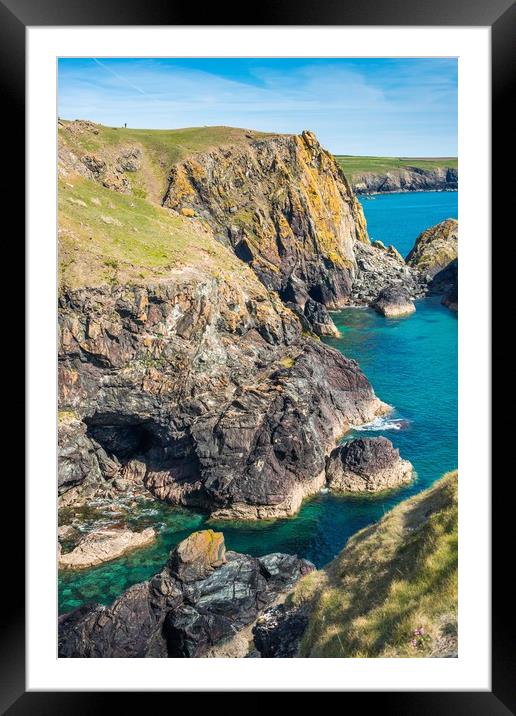 Kynance Cove on the Lizard Peninsular 3 Framed Mounted Print by Andrew Michael