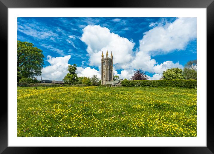 St Pancras Church at Widecome in the Moor Framed Mounted Print by Andrew Michael