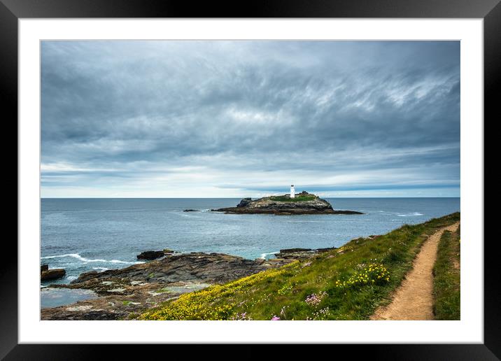 Godrevy Lighthouse Framed Mounted Print by Andrew Michael