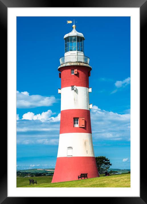 Smeatons Tower Lighthouse Framed Mounted Print by Andrew Michael