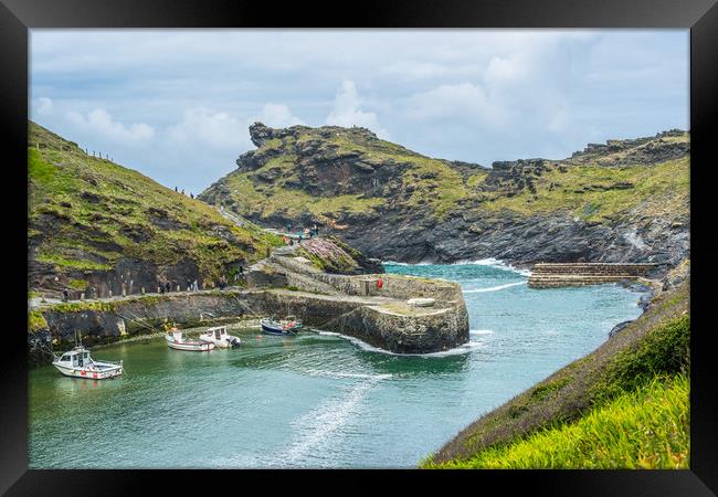 Boscastle harbour Framed Print by Andrew Michael