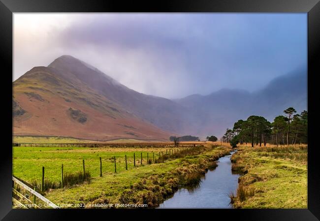Fleetwith Pike in the rain Framed Print by Claire Turner