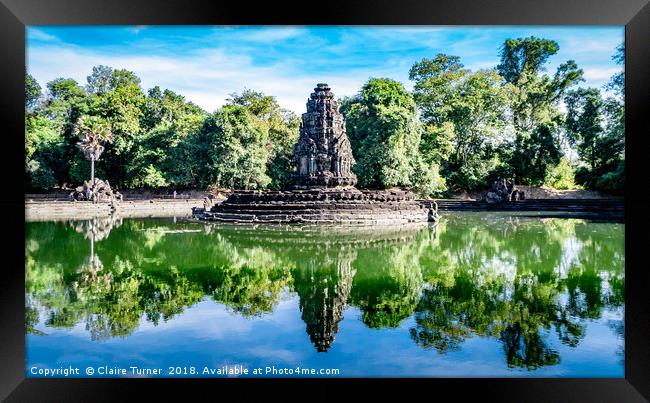 Neak Pean water temple, Angkor Framed Print by Claire Turner