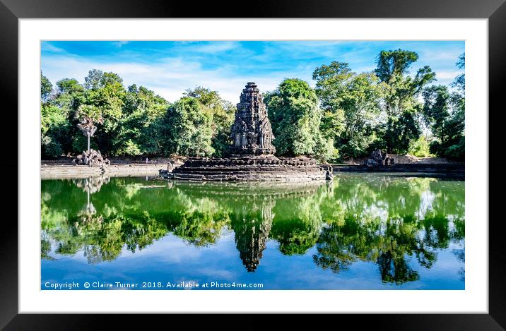 Neak Pean water temple, Angkor Framed Mounted Print by Claire Turner