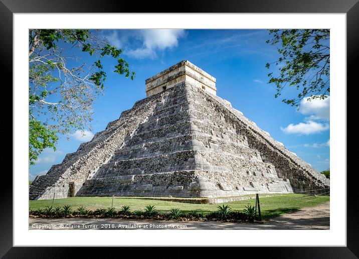Chichen Itza Pyramid Framed Mounted Print by Claire Turner