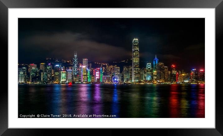 Hong Kong bay Framed Mounted Print by Claire Turner