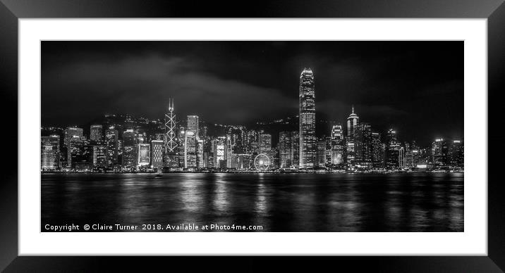 Hong Kong skyline Framed Mounted Print by Claire Turner