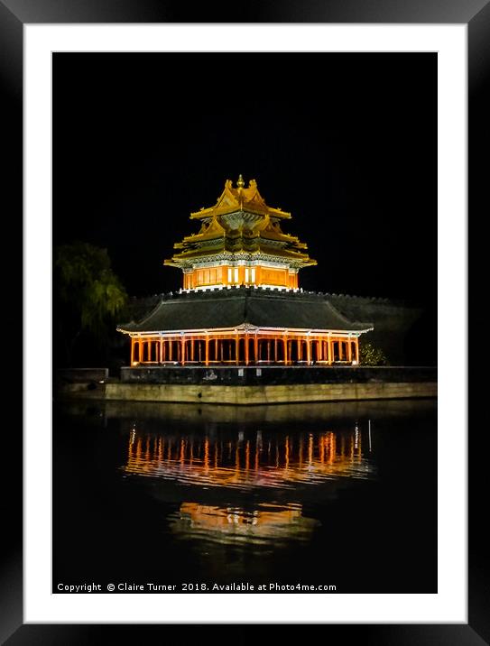 Forbidden city moat Framed Mounted Print by Claire Turner