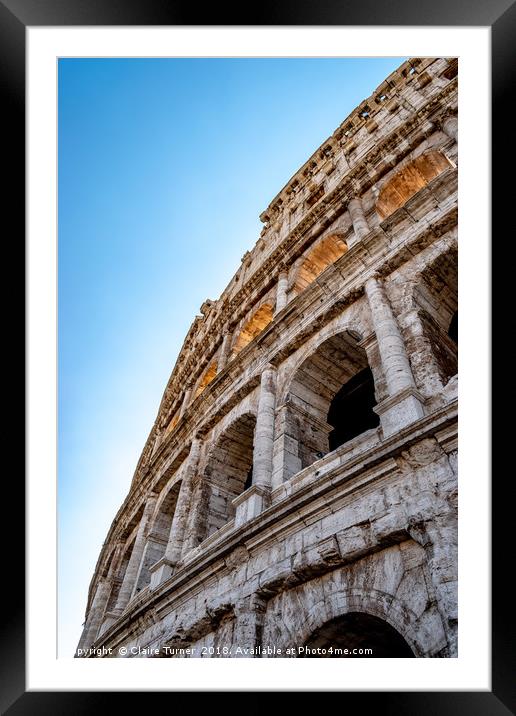 Close up perspective of the Colosseum Framed Mounted Print by Claire Turner