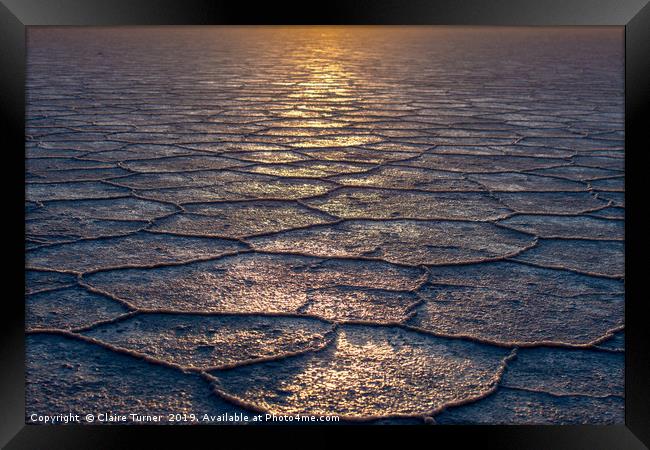 Salt flat scales Framed Print by Claire Turner