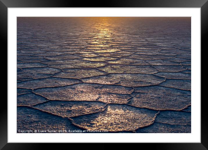 Salt flat scales Framed Mounted Print by Claire Turner