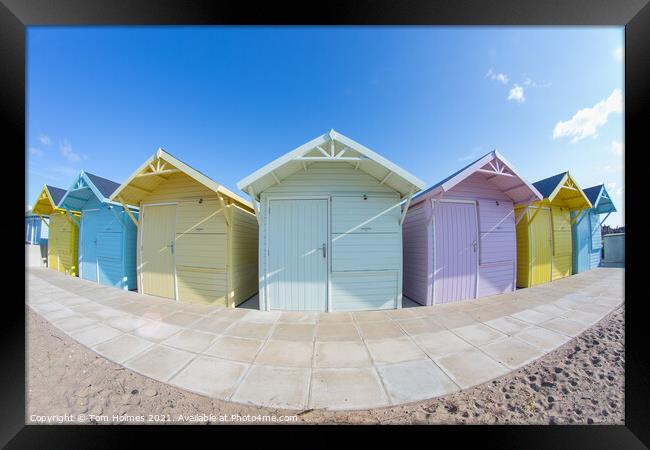 Beach Huts in Fleetwood Framed Print by Tom Holmes