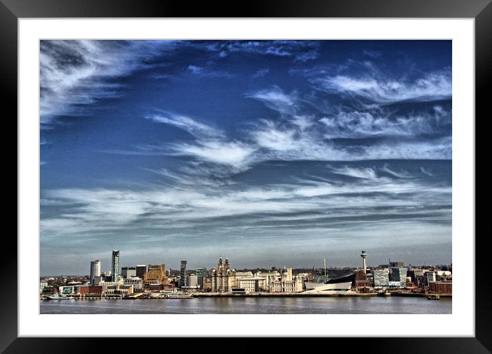Liverpool cityscape Framed Mounted Print by steven clifton