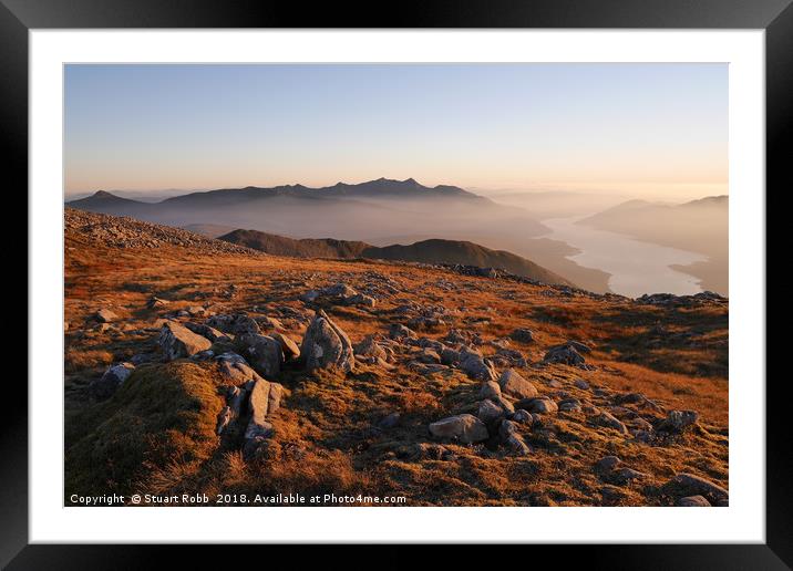 Ben Cruachan and Loch Etive at Dusk Framed Mounted Print by Stuart Robb
