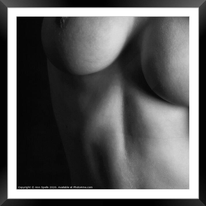 Naked woman bodyscape Framed Mounted Print by Ann Spells