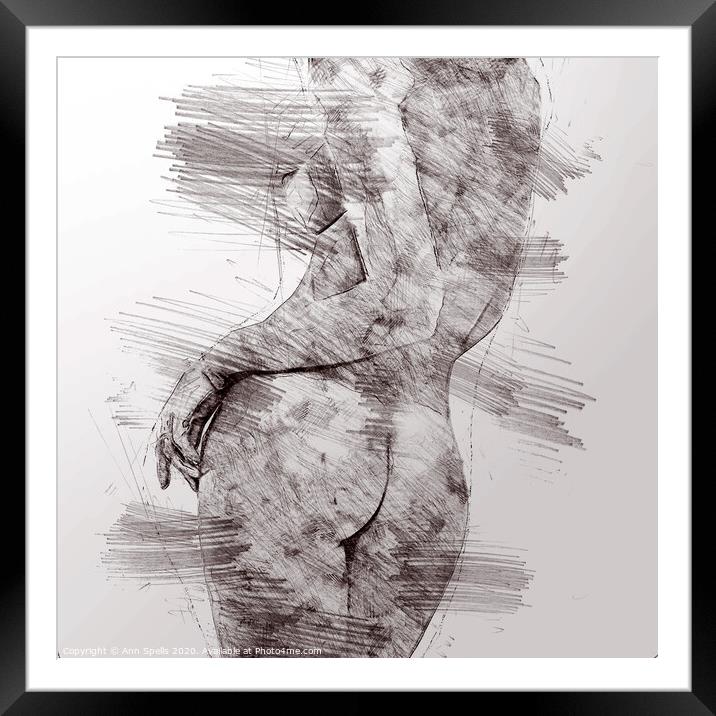 Naked dance Framed Mounted Print by Ann Spells