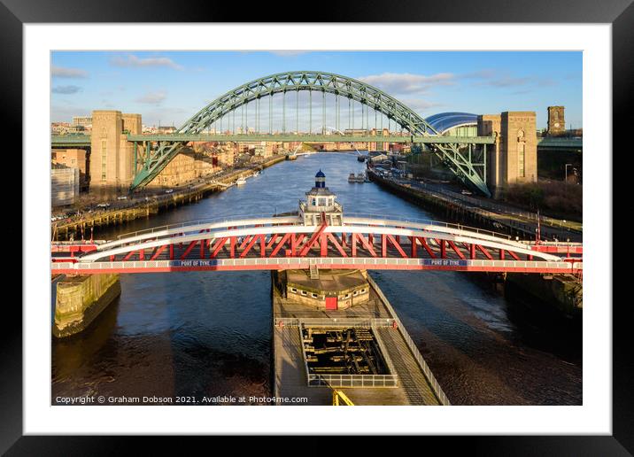 Newcastle Bridges Framed Mounted Print by Graham Dobson