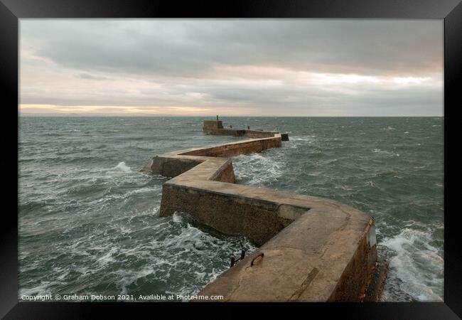 'St Monan's Pier', Scotland Framed Print by Graham Dobson