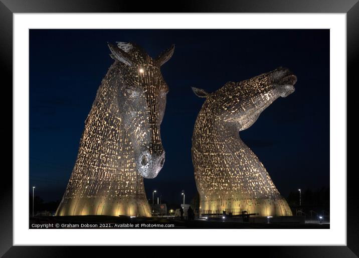 The Kelpies, Scotland (Gold) Framed Mounted Print by Graham Dobson