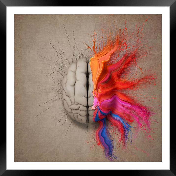 The Creative Brain Framed Mounted Print by Johan Swanepoel