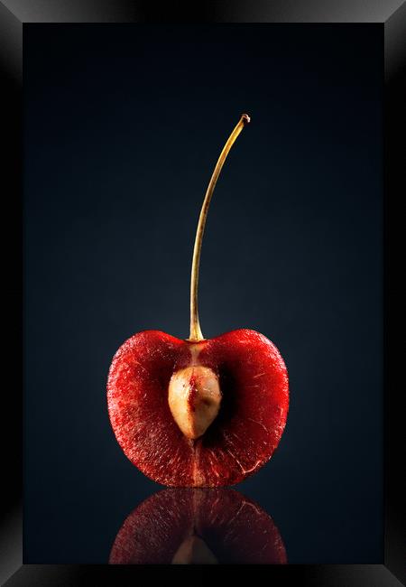 Red Cherry Still Life Framed Print by Johan Swanepoel