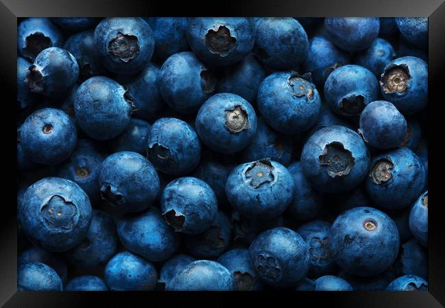 Blueberry fruit Background Framed Print by Johan Swanepoel