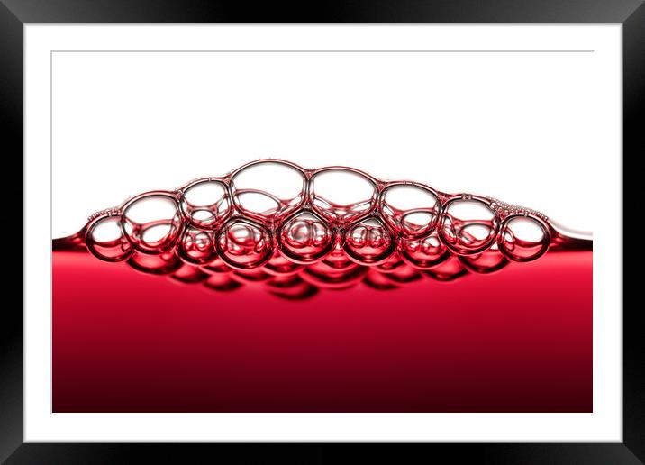 Red Wine Bubbles Framed Mounted Print by Johan Swanepoel