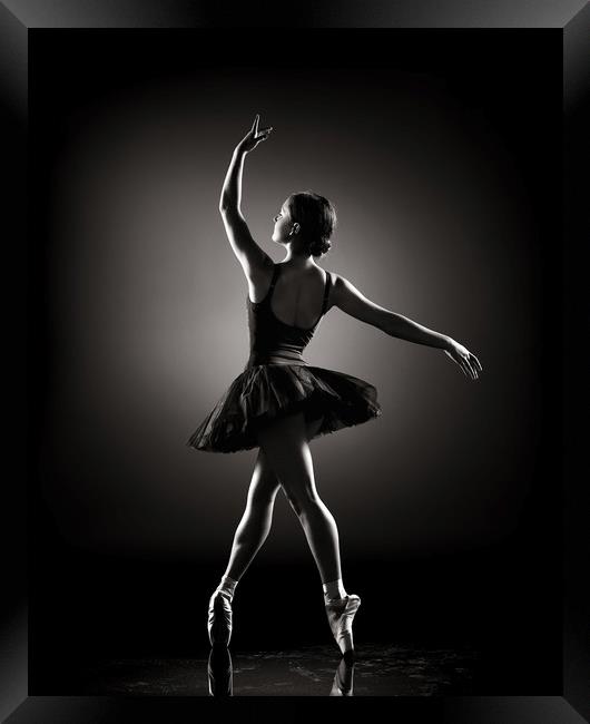 Ballerina dancing Framed Print by Johan Swanepoel