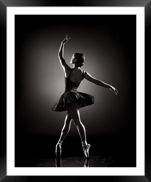 Ballerina dancing Framed Mounted Print by Johan Swanepoel