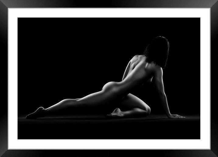 Nude woman bodyscape 5 Framed Mounted Print by Johan Swanepoel