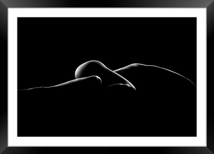 Nude woman bodyscape 7 Framed Mounted Print by Johan Swanepoel
