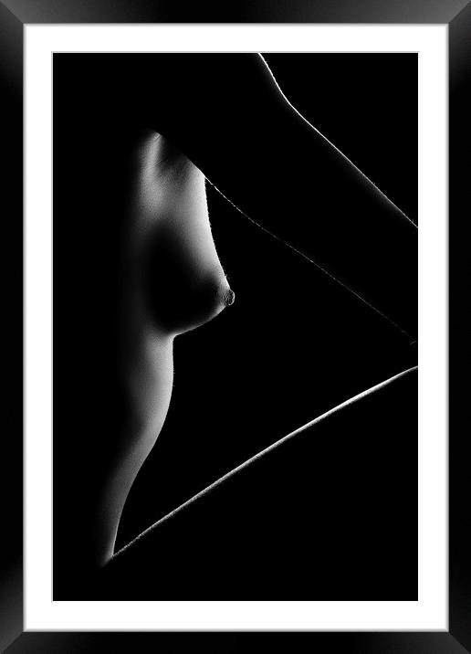 Nude woman bodyscape 13 Framed Mounted Print by Johan Swanepoel