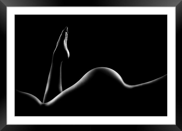 Nude woman bodyscape 14 Framed Mounted Print by Johan Swanepoel