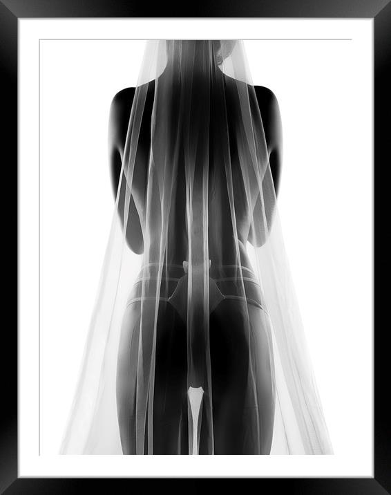 Sensual bride in lingerie Framed Mounted Print by Johan Swanepoel