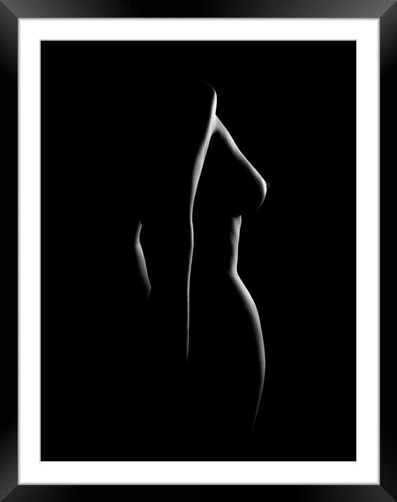 Nude woman bodyscape 22 Framed Mounted Print by Johan Swanepoel