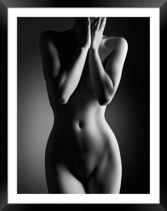 Nude woman bodyscape 24 Framed Mounted Print by Johan Swanepoel