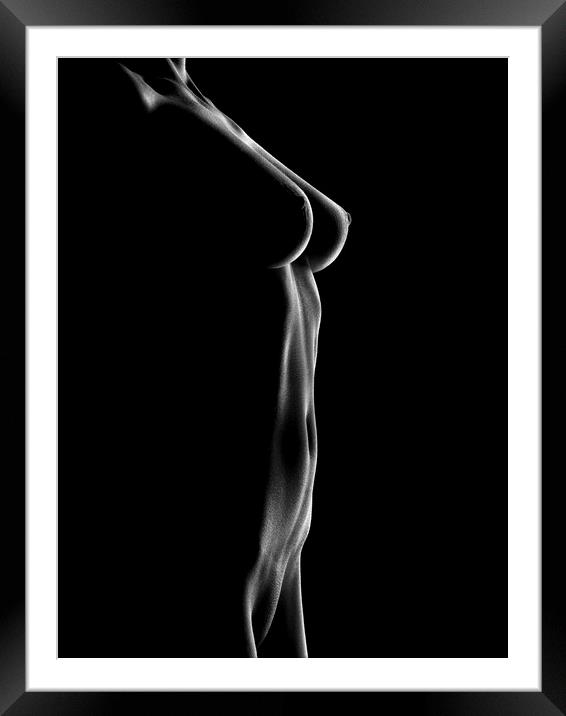 Nude woman bodyscape 25 Framed Mounted Print by Johan Swanepoel