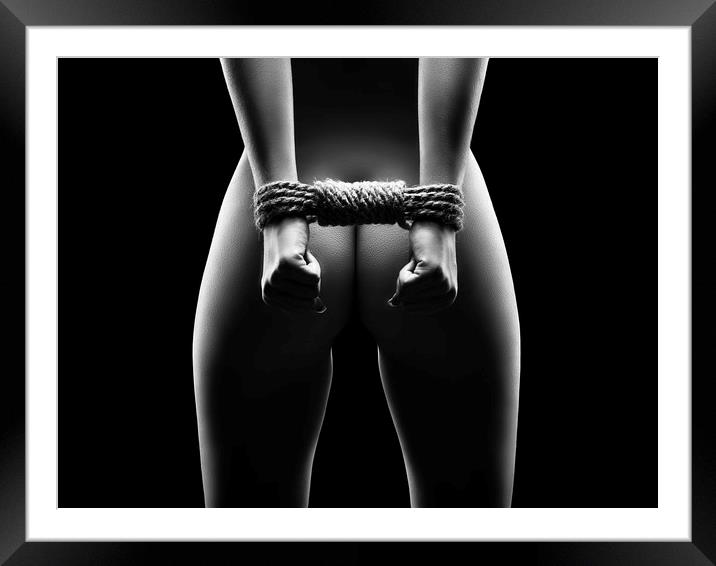 Woman's hands in bondage Framed Mounted Print by Johan Swanepoel