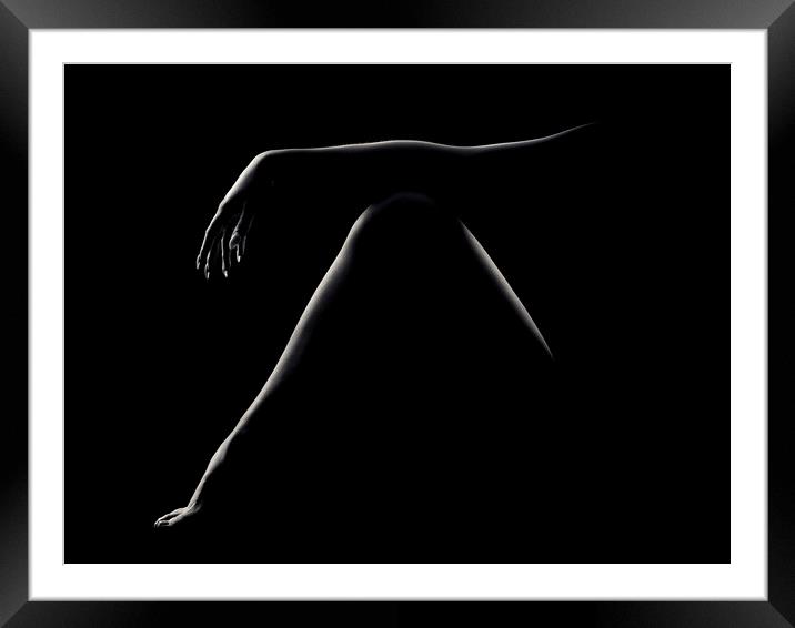 Nude woman bodyscape 51 Framed Mounted Print by Johan Swanepoel