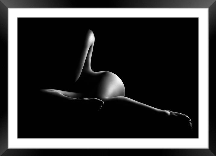 Nude woman bodyscape 40 Framed Mounted Print by Johan Swanepoel