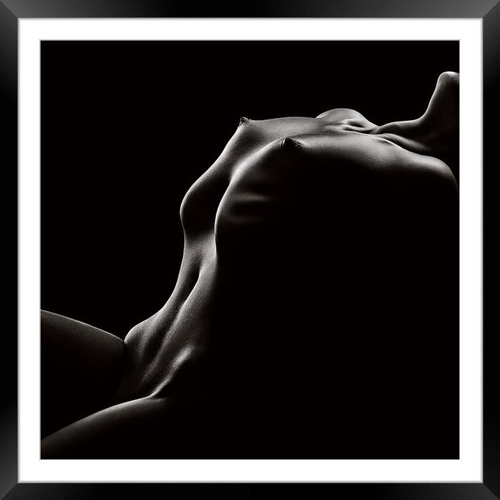 Nude woman bodyscape 42 Framed Mounted Print by Johan Swanepoel